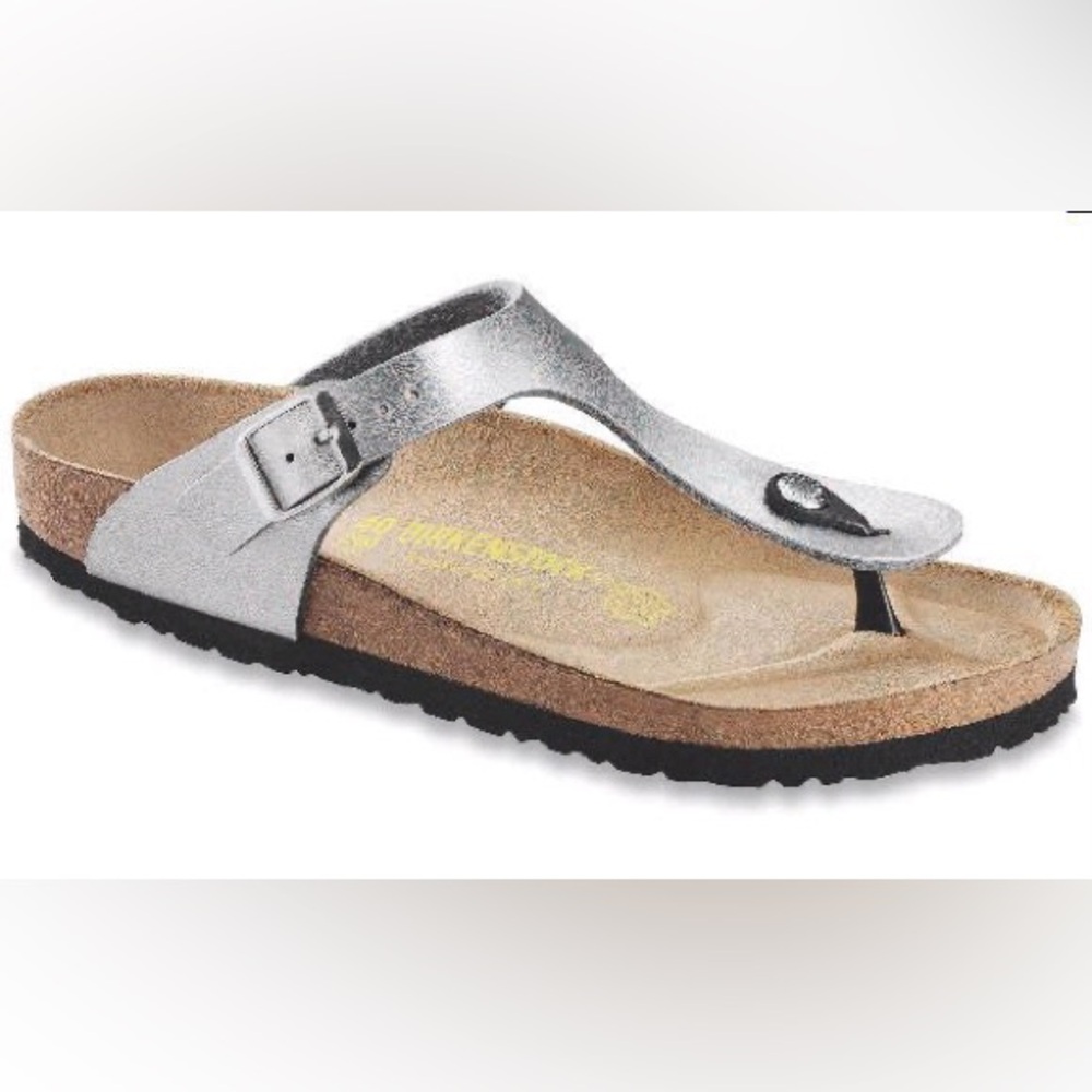 BIRKENSTOCK GIZEH SILVER BIRKO-FLOR